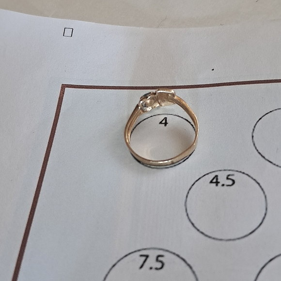 Gold Ring Child Aquamarine Daffodil Birthstone Pinkie Ring Vintage 1960s Retro - Picture 4 of 9